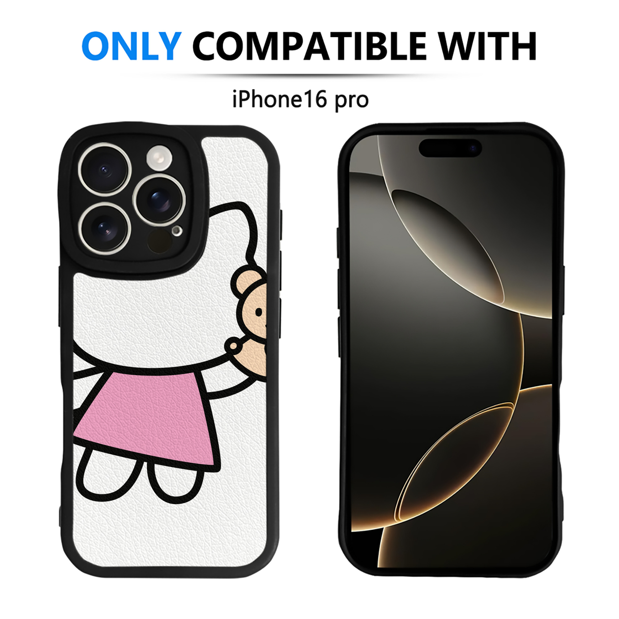 （画像用） Hello Kitty ハローキティ 【iPhone 16シリーズ対応】シリコンスマホケース（レザー調） 材質：シリコン